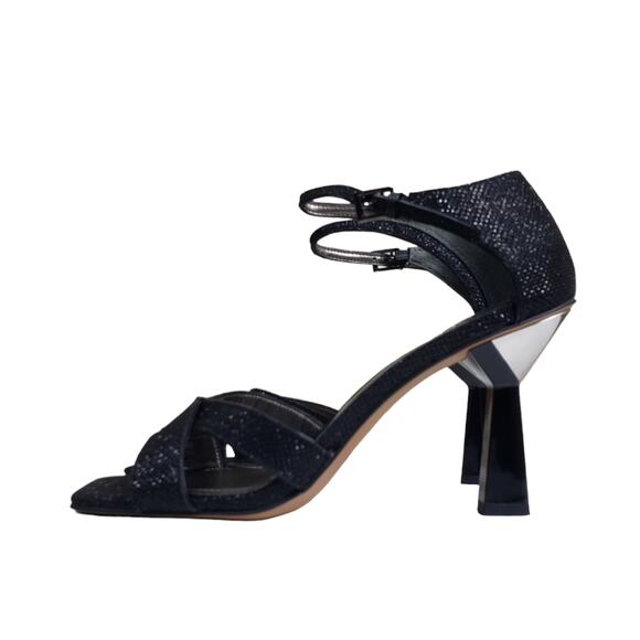 Franco Sarto Womens 8.5 Rania Ankle Strap Leather Sandal in Black NEW - Picture 5 of 10